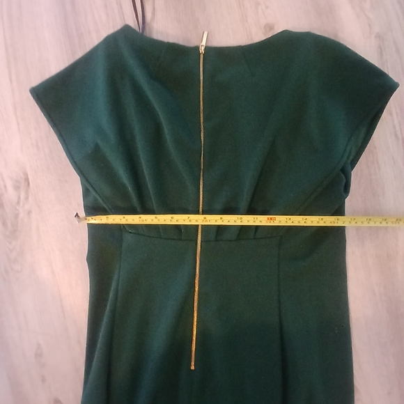Calvin Klein Emerald Green Cap-Sleeve Sheath Dress Sz 12 - Picture 9 of 10